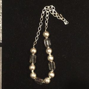 Artisan created; Crystal & silver necklace